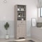 Tuhome St. Clair Linen Cabinet, Two Interior Shelves, Two Open Shelves, Single Door, Light Gray MLZ7125 - alternate 2